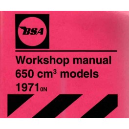 Libro de taller BSA modelos 650 cc OIF a partir 1971