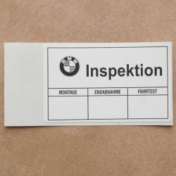 Sticker "Inspektion" BMW /5 onwards
