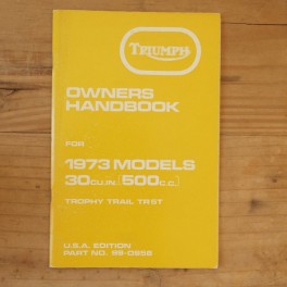 Libro de conductor TRIUMPH Daytona T 100 R 1973 US