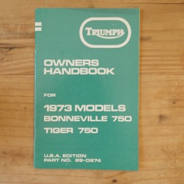 Libro de conductor TRIUMPH Bonneville 750 y Tiger 750 1973 US