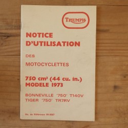 Notice d'Utilisation TRIUMPH Bonneville 750 T 140 V y Tiger 750 TR 7 RV 1973 