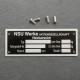 Conjunto placa identificacion NSU Max 80 x 30 mm