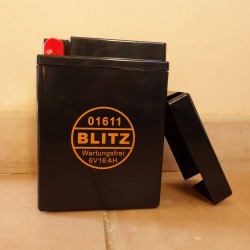Gel battery BLITZ black with cover 6V/16 AH maintance free