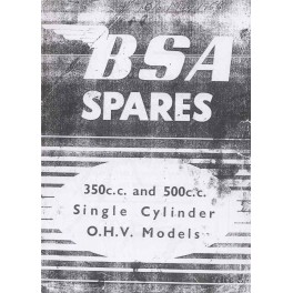Catalogo de recambio BSA modelos B 350 cc y 500 cc 1949 - 1952