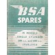 Catalogo de recambio BSA modelos M 1949 - 1958