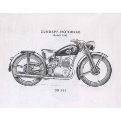 Spares catalogue Zuendapp DB 200 1947