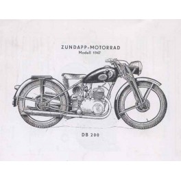 Spares catalogue Zuendapp DB 200 1947