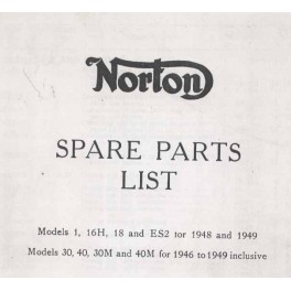 Catalogo de recambio NORTON monocilindricas 1946 - 1949