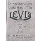 Fahrerhandbuch fuer LEVIS 2 takt Mototorraeder von 1923