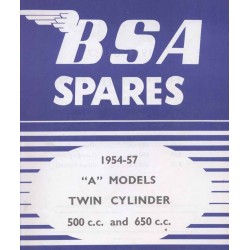 ET Katalog BSA A modelle twin 500 cc und 650 cc, 1954 - 57