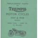 Spares catalogue TRIUMPH 1947 and 1948 models
