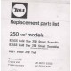 Spares catalogue BSA 250 cc models from 1971