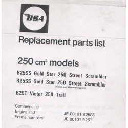 Catalogo de recambio BSA todo los modelos 250 cc del 1971