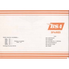 Spares catalogue BSA A models twin 500 cc and 650 cc from 1966