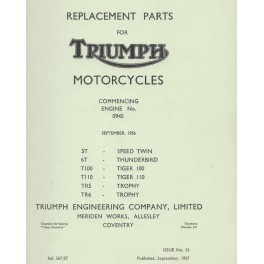 Spares catalogue TRIUMPH twins 500 cc and 650 cc from 1957