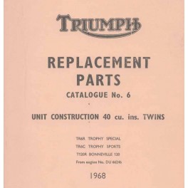 Spares catalogue TRIUMPH Unit twins from 1968