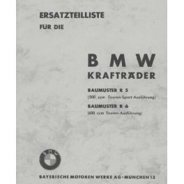 Ersatzteilliste BMW R 5 und R 6 Vorkrieg