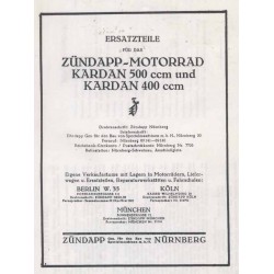 Spares catalogue Zuendapp K 400 and K 500