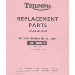 Catalogo de recambio TRIUMPH modelos twin Unit del 1970
