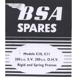 Catalogo de recambio BSA modelos C 250 cc 1949 - 1953