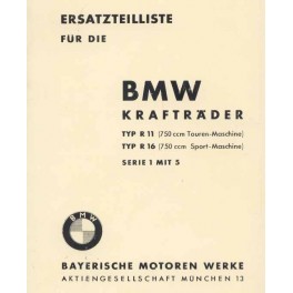 Ersatzteilliste BMW R 11 und R 16 Vorkrieg
