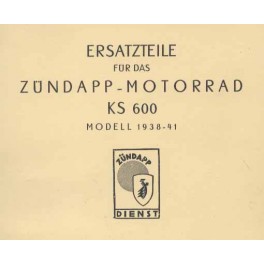 Spares catalogue Zündapp KS 600 1938 - 1941